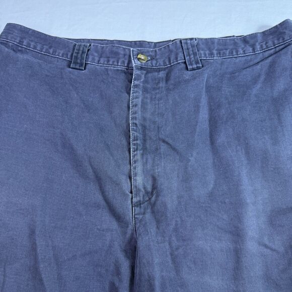 Haggar Generations Chino Shorts Men's 38 Navy Flat Front Slash‎ Pocket Cotton - Picture 9 of 9